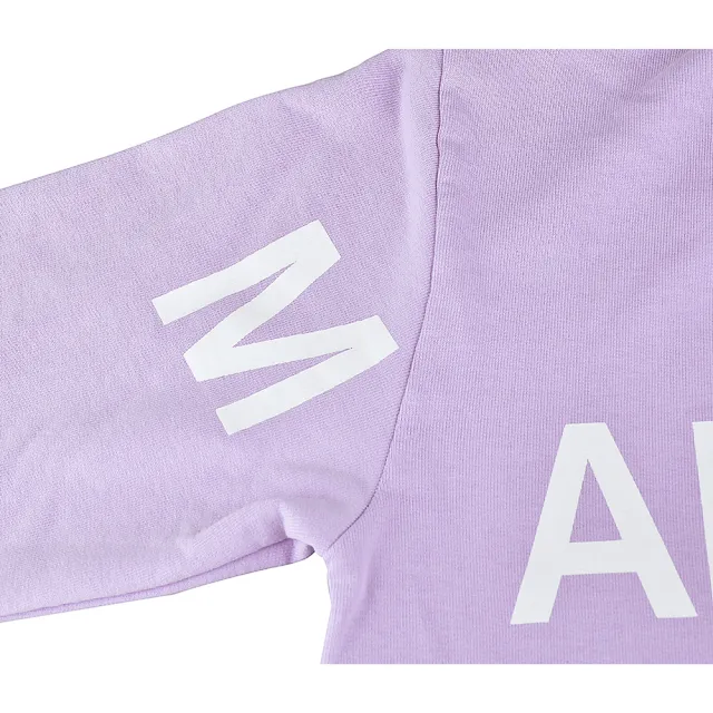 【MM6 MAISON MARGIELA】MM6 Maison Margiela白字LOGO棉質長袖連帽T恤(女款/淡紫色)