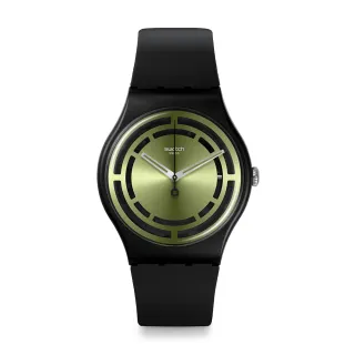 【SWATCH】New Gent 原創系列手錶 LEAFY LINE 耀光綠 男錶 女錶 瑞士錶 錶(41mm)