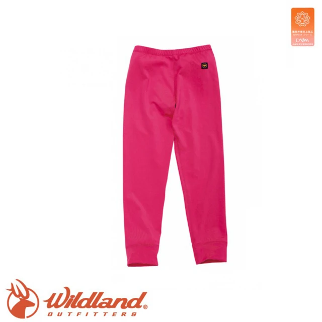 【Wildland 荒野】童 遠紅外線彈性保暖褲《蜜桃紅》W2681/刷毛/保暖內層/ 吸濕快乾(悠遊山水)