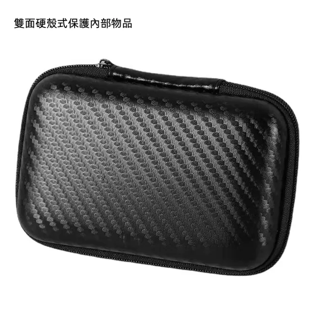 【月陽】黑格紋硬殼15.5X10.6cm耳機數據線小物收納拉鍊包(BA1510)