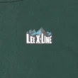 【Lee 官方旗艦】男裝 長袖帽T / 山巒印花 LOGO 森林綠 舒適版型 / X-LINE 系列(LL220411736)