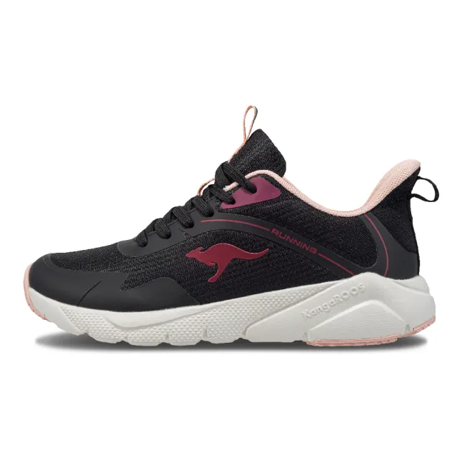 【KangaROOS 美國袋鼠鞋】女 RUN FREEDOM 超輕量慢跑鞋(黑/粉-KW31770)