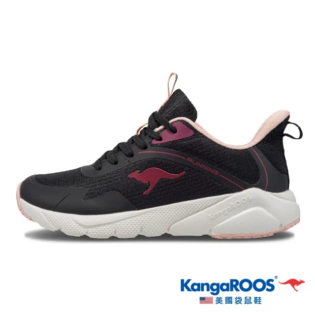【KangaROOS 美國袋鼠鞋】女 RUN FREEDOM 超輕量慢跑鞋(黑/粉-KW31770)