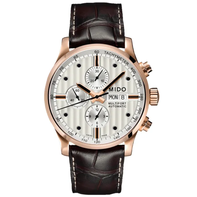【MIDO 美度】MULTIFORT 先鋒系列 日內瓦波紋 計時機械腕錶 禮物推薦 畢業禮物(M0056143603100)