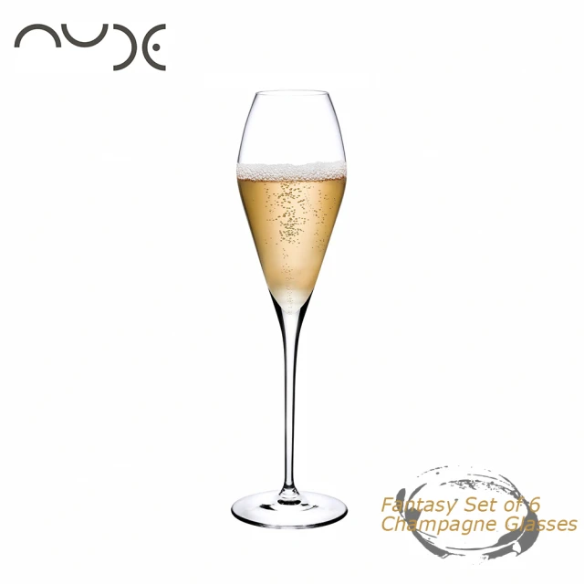 NUDE Fantasy Champagne Glasses 290mL 6入組 水晶香檳杯(香檳杯 水晶玻璃 極薄杯口)