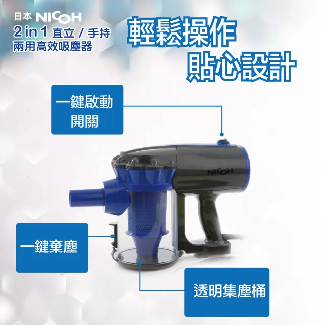 【NICOH】2IN1直立/手持兩用高效吸塵器(VC-700W)