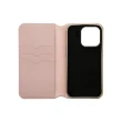 【Gramas】iPhone 14 Pro 6.1吋 Shrink 時尚工藝 掀蓋式皮套(粉)