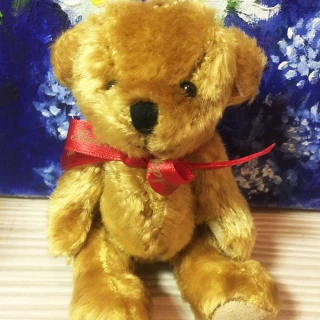 【TEDDY HOUSE泰迪熊】泰迪熊玩具玩偶公仔絨毛限量紀念安格拉羊毛泰迪熊紅吊飾(正版泰迪熊羊毛手腳可動)