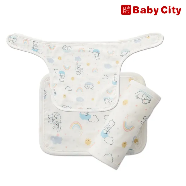 【BabyCity娃娃城 官方直營】揹帶通用口水巾/胸巾3入組(3款)