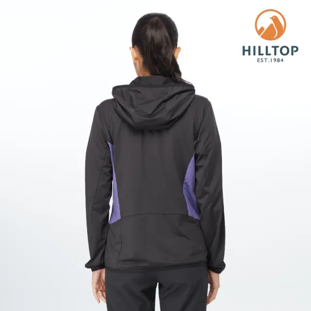 【Hilltop 山頂鳥】Schoeller ColdBlack 女款冷黑吸濕快乾抗UV防曬連帽外套 PS02XFE4 黑