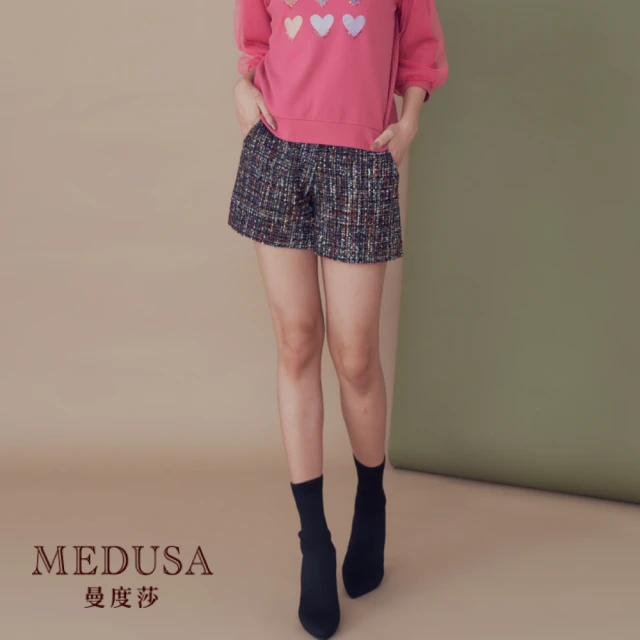 MEDUSA 曼度莎 現貨-混金毛呢短褲（M-XL）｜女短褲 毛呢短褲 小香風(901-90603)