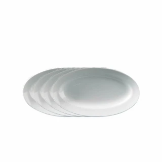 【Royal Porcelain】SILK/橢圓盤/14X22.5cm/4入(泰國皇室御用白瓷品牌)
