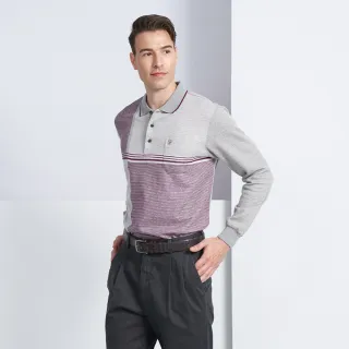 【pierre cardin 皮爾卡登】休閒服飾 蓄熱保暖大定位厚長袖POLO衫-灰色(5225282-95)