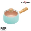 【BLACK HAMMER】粉彩陶瓷不沾單柄湯鍋 1400ml(附玻璃鍋蓋)