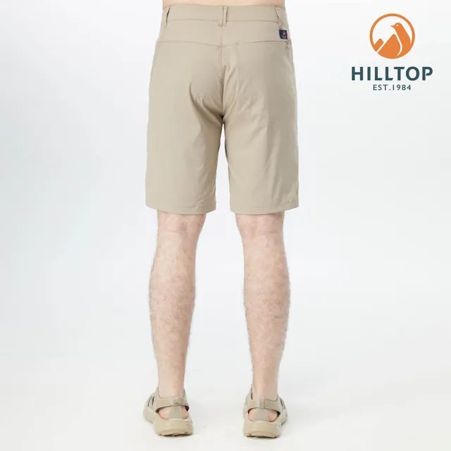 【Hilltop 山頂鳥】Expedition Summer 男款吸濕快乾抗UV彈性戶外休閒短褲 PS09XM80 卡其