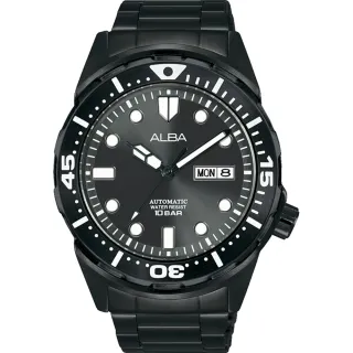 【ALBA】雅柏 東京潛水風格機械錶-黑/42.4mm  新年禮物(AL4367X1/Y676-X059SD)