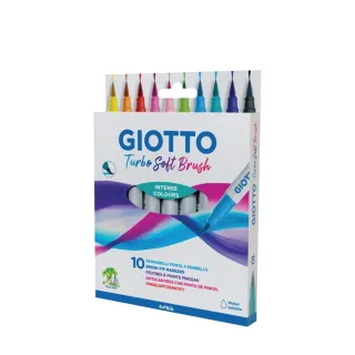 【義大利GIOTTO】軟刷頭藝術筆10色(印度製 水性 好洗 軟筆刷 柔繪筆 藝術筆 彩色筆 彩繪筆 水洗彩色筆)