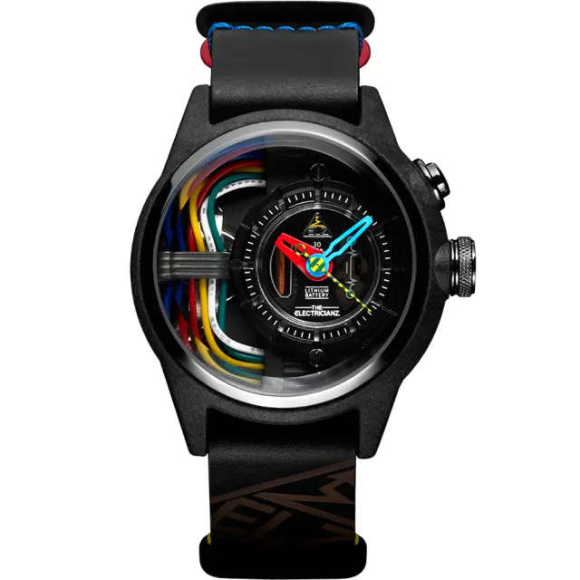 【THE ELECTRICIANZ】發電機 Nylon Carbon Z Nato 42mm 電路發光手錶 指針錶 畢業禮物(ZZ-A1A/05-NLD)