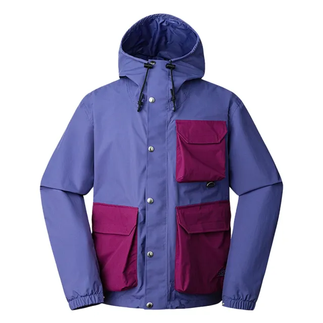 【The North Face 官方旗艦】北面男款紫色防水透氣多口袋連帽衝鋒衣｜7W7FODN