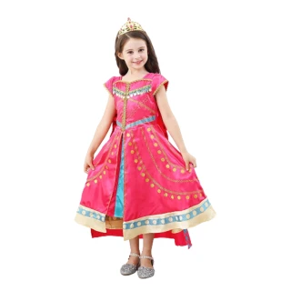 【橘魔法】桃紅印度公主服+披風 萬聖節服裝（不含皇冠） (女童 扮演 裝扮 角色扮演)