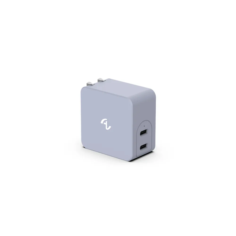 【Allite】65W 氮化鎵雙孔USB-C PD快充充電器(限量紫薯芋泥色)