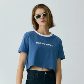 【BRAPPERS】女款 thats cool 印花短版T恤(亮藍)