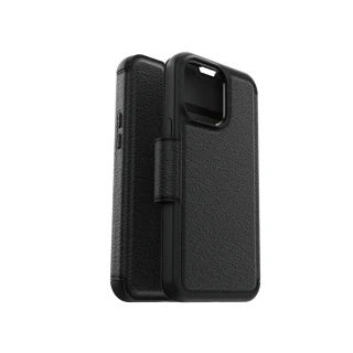 【OtterBox】iPhone 14 Pro Max 6.7吋 Strada步道者系列真皮掀蓋保護殼(黑)
