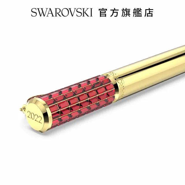 【SWAROVSKI 官方直營】Alea 圓珠筆 紅色 鍍金色色調 交換禮物