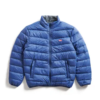 【EDWIN】男裝 超輕量雙面穿羽絨外套(灰藍色)