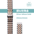【蘋果庫Apple Cool】SAMSUNG/華米/華為/ASUS/GARMIN 20/22mm壓扣式不鏽鋼錶帶