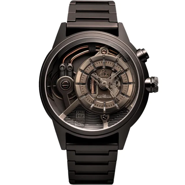 【THE ELECTRICIANZ】發電機 Steel Brown Z - Metal 45mm 獨家電路發光手錶(ZZ-A4C 01-MSC)