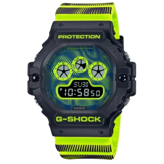 【CASIO 卡西歐】G-SHOCK 科幻感奇妙世界螢光色調電子錶-螢光黃(DW-5900TD-9 防水200米)