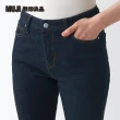 【MUJI 無印良品】女有機棉混超彈力丹寧窄版褲(暗藍)
