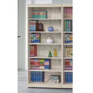 【AS雅司設計】尤妮絲3x6尺白栓木浮雕開放書櫃-80x33x180Hcm