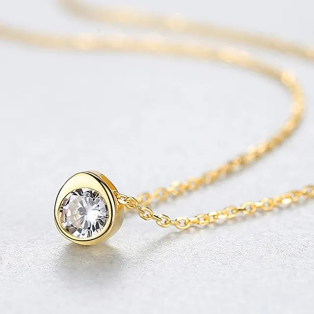 【巴黎精品】現貨+預購 鋯石項鍊925純銀吊墜(韓風鎖骨氣質綠女飾品v1aa88)