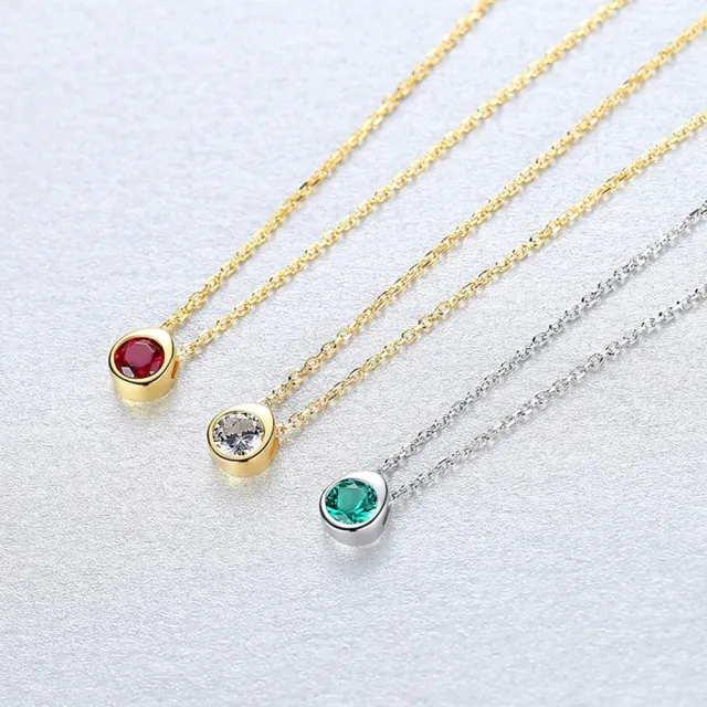 【巴黎精品】現貨+預購 鋯石項鍊925純銀吊墜(韓風鎖骨氣質綠女飾品v1aa88)