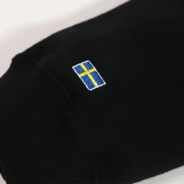 【SCANDINAVIAN FOREST 北歐小刺蝟】經典電繡刺蝟雙面磨毛純棉大學T(黑色)