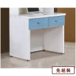 【AS雅司設計】桃樂絲2.7尺兩抽藍白雙色書桌-80.5x59x77.5兩色可選