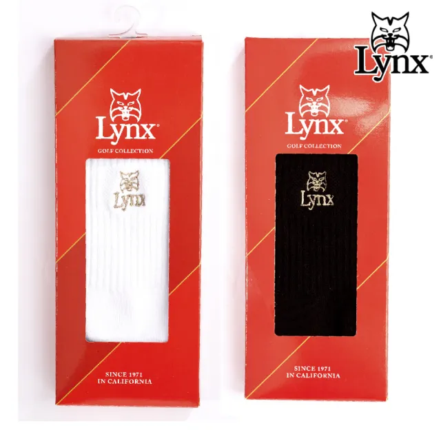 【Lynx Golf】男款山貓Logo精美襪款3入組(短襪/中筒襪)