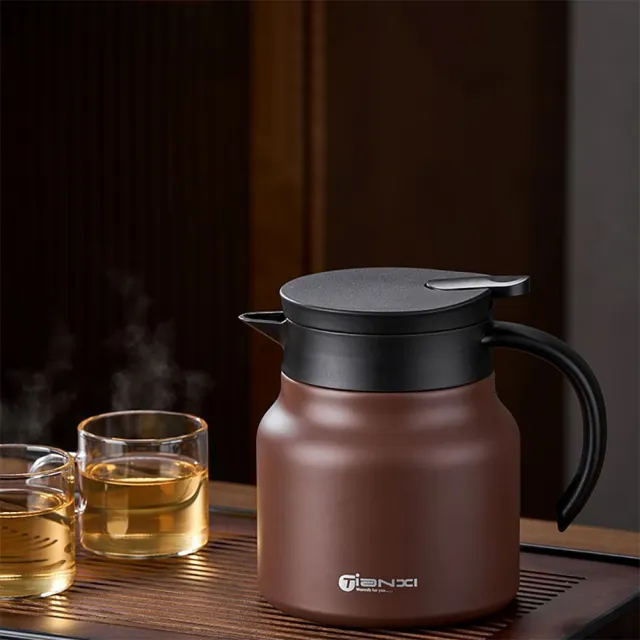 TIANXI】陶瓷內膽燜茶壺長效保溫一鍵出水800ml(手工磨砂黃金容量保溫