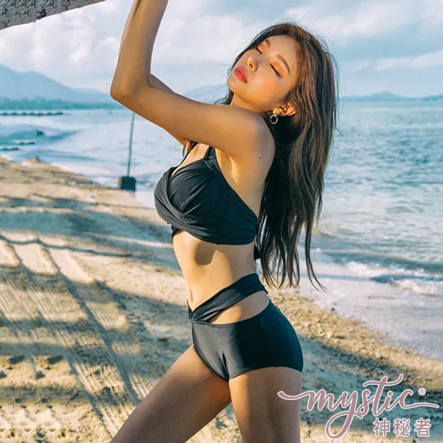 【TING BRA 婷姐內衣】女泳裝 兩件式 比基尼 性感吊脖扭結兩件式泳衣比基尼(共2色 M-XL)