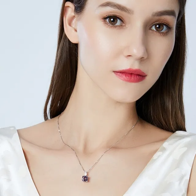 【巴黎精品】現貨+預購 鋯石項鍊925純銀吊墜(歐美時尚氣質粉女飾品2色v1aa2)