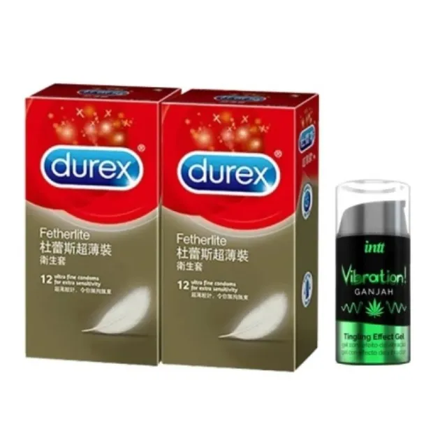 【Durex杜蕾斯】超薄裝保險套12入*2盒+intt高潮液(情趣職人)