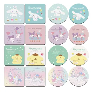 【收納王妃】Sanrio 三麗鷗 2022系列 軟式珪藻土 吸水杯墊 杯墊 2入組(10x10x0.5 天然環保 辦公室必備)