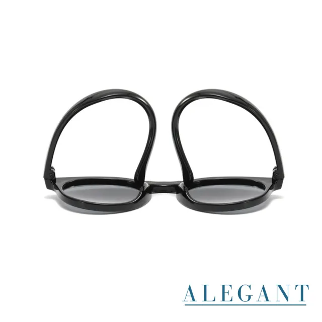 【ALEGANT】輕旅童遊夜夢黑兒童專用輕量矽膠彈性太陽眼鏡(UV400圓框偏光墨鏡)