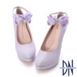 【DN】婚宴鞋_MIT閃耀星空可調式蝴蝶結飾釦新娘跟鞋(紫)