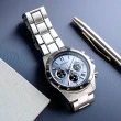 【SEIKO 精工】三眼時計 冰藍面盤 不鏽鋼腕錶(SBTR027_JP)