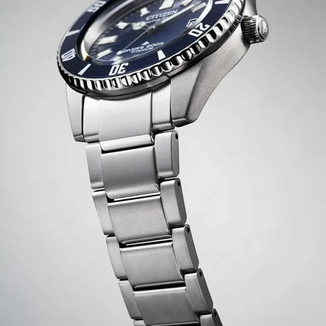 【CITIZEN 星辰】限量 鈦 1977征服潛水復刻機械錶-銀x藍/41mm 送行動電源 畢業禮物(NB6021-68L)