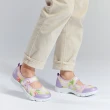 【Kimo】花紋布真皮魔鬼氈休閒鞋 女鞋(霧紫色 KBBSF054429)
