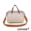【tripose】漫遊系列岩紋雙拉鍊手提斜背包(沙漠灰)